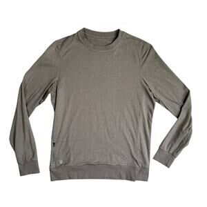 Vuori Men's Ponto Performance Crew Long Sleeve Shirt Walnut Heather Large